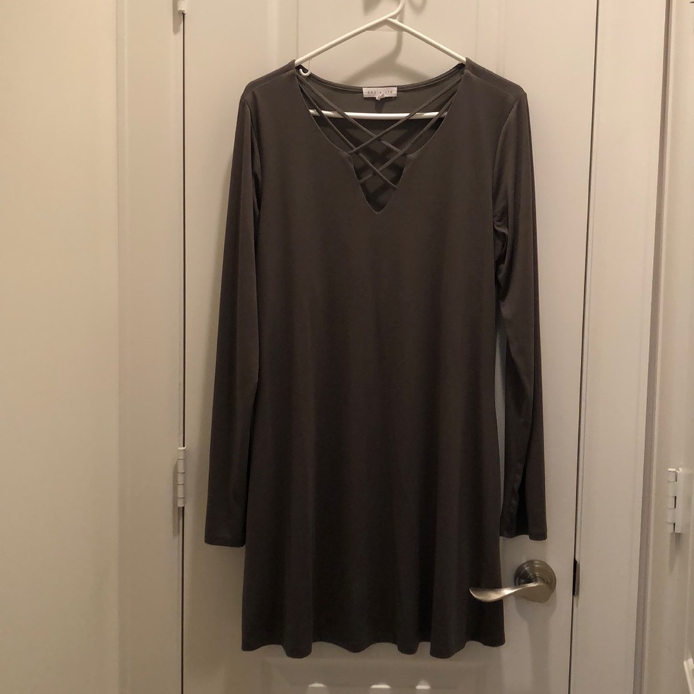 Socialte long sleeve shift dress